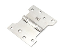 Load image into Gallery viewer, 49567 Satin SS 4&quot; x 3&quot; x 5&quot;  Parliament Hinge (pair)
