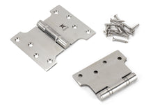 Load image into Gallery viewer, 49567 Satin SS 4&quot; x 3&quot; x 5&quot;  Parliament Hinge (pair)
