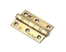 Load image into Gallery viewer, 49569 Aged Brass 3&quot; Ball Bearing Butt Hinge (pair) ss
