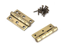 Load image into Gallery viewer, 49569 Aged Brass 3&quot; Ball Bearing Butt Hinge (pair) ss
