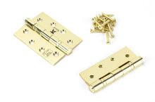 Load image into Gallery viewer, 49573 Polished Brass 4&quot; Ball Bearing Butt Hinge (pair) ss
