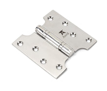 Load image into Gallery viewer, 49577 Polished SS 4&quot; x 2&quot; x 4&quot;  Parliament Hinge (pair)
