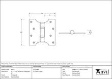 Load image into Gallery viewer, 49577 Polished SS 4&quot; x 2&quot; x 4&quot;  Parliament Hinge (pair)

