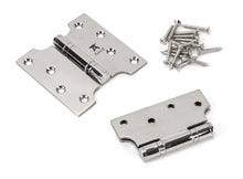 Load image into Gallery viewer, 49577 Polished SS 4&quot; x 2&quot; x 4&quot;  Parliament Hinge (pair)
