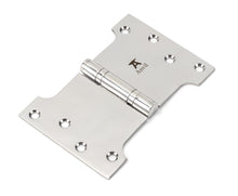 Load image into Gallery viewer, 49579 Polished SS 4&quot; x 4&quot; x 6&quot;  Parliament Hinge (pair)
