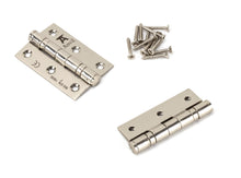Load image into Gallery viewer, 49581 Polished Nickel 3&quot; Ball Bearing Butt Hinge (pair) ss
