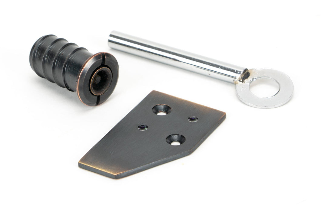 49916 Aged Bronze Key-Flush Sash Stop