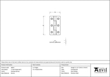 Load image into Gallery viewer, 49922 Polished Bronze 2&quot; Butt Hinge (pair)
