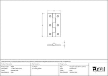 Load image into Gallery viewer, 49924 Polished Brass 2.5&quot; Butt Hinge (pair)
