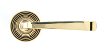 Load image into Gallery viewer, 49947 Aged Brass Avon Round Lever on Rose Set (Beehive) - Unsprung
