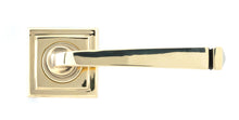 Load image into Gallery viewer, 49948 Aged Brass Avon Round Lever on Rose Set (Square) - Unsprung
