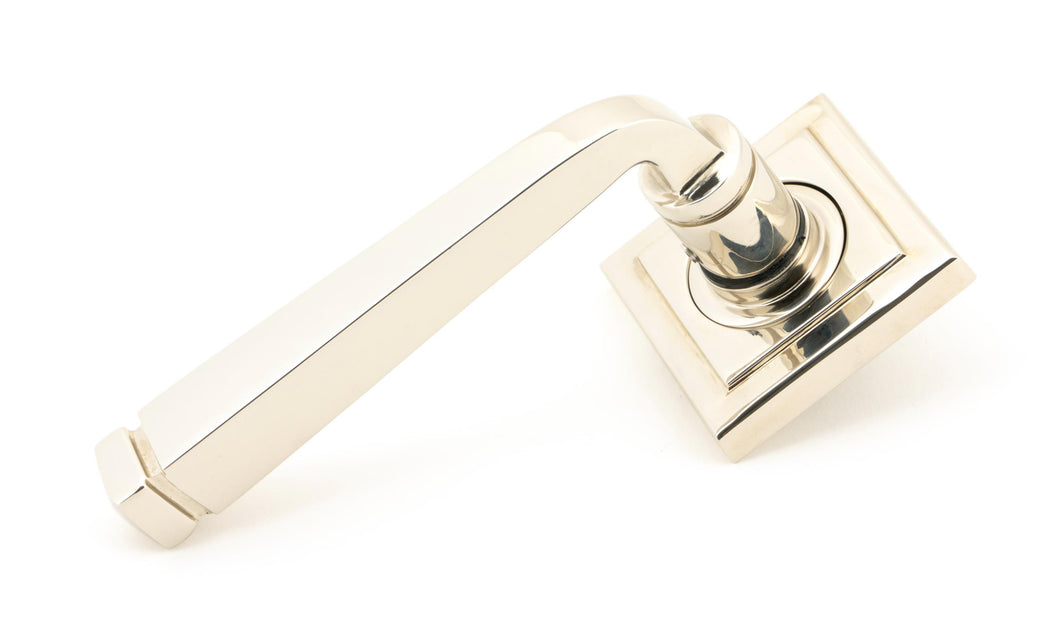 49956 Polished Nickel Avon Round Lever on Rose Set (Square) - Unsprung