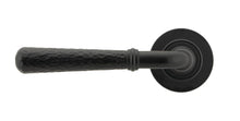 Load image into Gallery viewer, 49985 Matt Black Hammered Newbury Lever on Rose Set (Plain) - Unsprung
