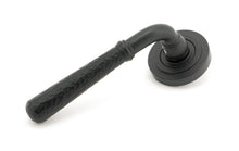 Load image into Gallery viewer, 49986 Matt Black Hammered Newbury Lever on Rose Set (Art Deco) - Unsprung

