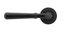 Load image into Gallery viewer, 49986 Matt Black Hammered Newbury Lever on Rose Set (Art Deco) - Unsprung
