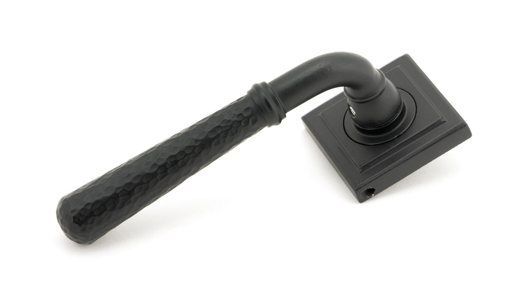 49988 Matt Black Hammered Newbury Lever on Rose Set (Square) - Unsprung