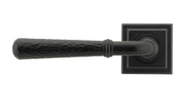 Load image into Gallery viewer, 49988 Matt Black Hammered Newbury Lever on Rose Set (Square) - Unsprung
