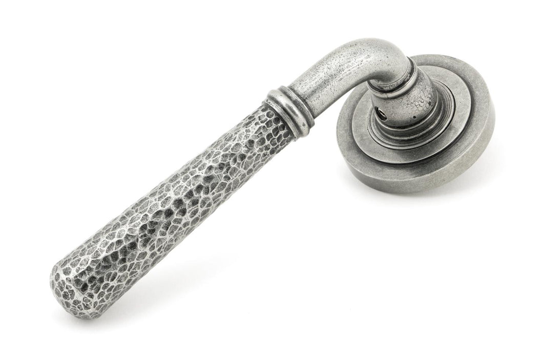 49990 Pewter Hammered Newbury Lever on Rose Set (Art Deco) - Unsprung