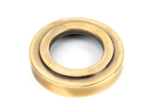 Load image into Gallery viewer, 50038 Aged Brass Hammered Newbury Lever on Rose Set (Art Deco) - Unsprung
