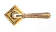 Load image into Gallery viewer, 50040 Aged Brass Hammered Newbury Lever on Rose Set (Square) - Unsprung
