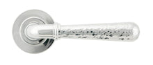 Load image into Gallery viewer, 50041 Pol. Chrome Hammered Newbury Lever on Rose Set (Plain) - Unsprung
