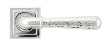 Load image into Gallery viewer, 50044 Pol. Chrome Hammered Newbury Lever on Rose Set (Square) - Unsprung
