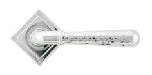 Load image into Gallery viewer, 50044 Pol. Chrome Hammered Newbury Lever on Rose Set (Square) - Unsprung
