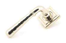 Load image into Gallery viewer, 50048 Pol. Nickel Hammered Newbury Lever on Rose Set (Square) - Unsprung
