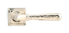 Load image into Gallery viewer, 50048 Pol. Nickel Hammered Newbury Lever on Rose Set (Square) - Unsprung
