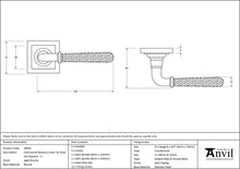 Load image into Gallery viewer, 50052 Aged Bronze Hammered Newbury Lever on Rose Set (Square) - Unsprung
