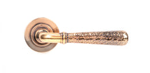 Load image into Gallery viewer, 50053 Pol. Bronze Hammered Newbury Lever on Rose Set (Plain) - Unsprung
