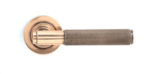 Load image into Gallery viewer, 50103 Polished Bronze Brompton Lever on Rose Set (Plain) - Unsprung
