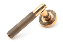 Load image into Gallery viewer, 50105 Polished Bronze Brompton Lever on Rose Set (Beehive) - Unsprung
