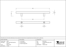 Load image into Gallery viewer, 50224 Satin SS (316) 0.6m T Bar Handle Secret Fix 32mm Ø
