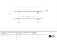 Load image into Gallery viewer, 50255 Matt Black SS (316) 0.6m T Bar Handle Bolt Fix 32mm Ø
