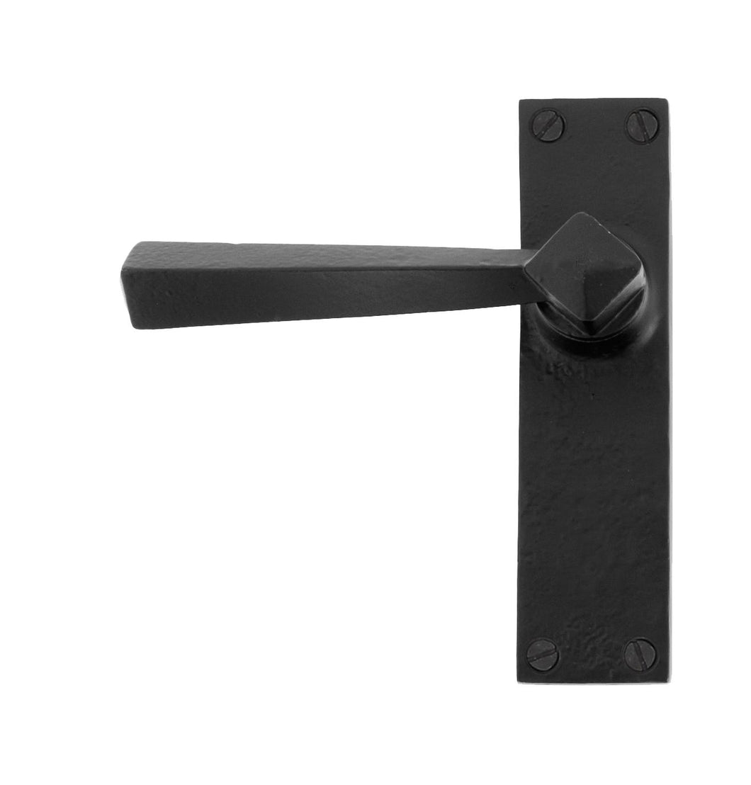 73110 Black Straight Lever Latch Set