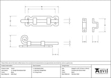 Load image into Gallery viewer, 73132 Black 4" Straight Monkeytail Bolt
