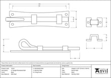 Load image into Gallery viewer, 73133 Black 6" Straight Monkeytail Bolt
