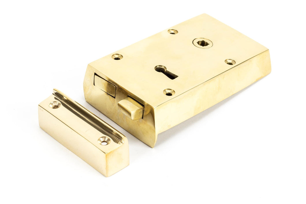 83580 Polished Brass Right Hand Rim Lock - Small