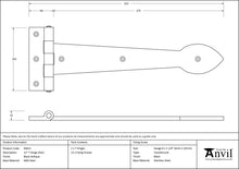 Load image into Gallery viewer, 83621 Black Textured 12" Cast T Hinge (pair)
