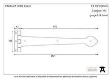 Load image into Gallery viewer, 83623 Black Textured 18" Cast T Hinge (pair)
