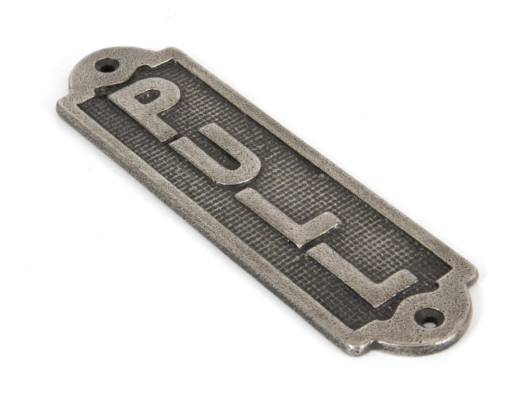 83684 Antique Pewter Pull Sign