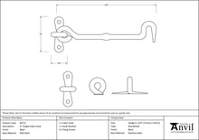 Load image into Gallery viewer, 83771 Black 6" Forged Cabin Hook
