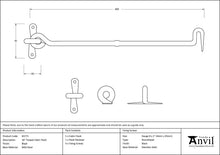 Load image into Gallery viewer, 83775 Black 16" Forged Cabin Hook
