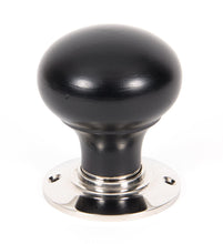 Load image into Gallery viewer, 83838 Ebony and PN Bun Mortice/Rim Knob Set
