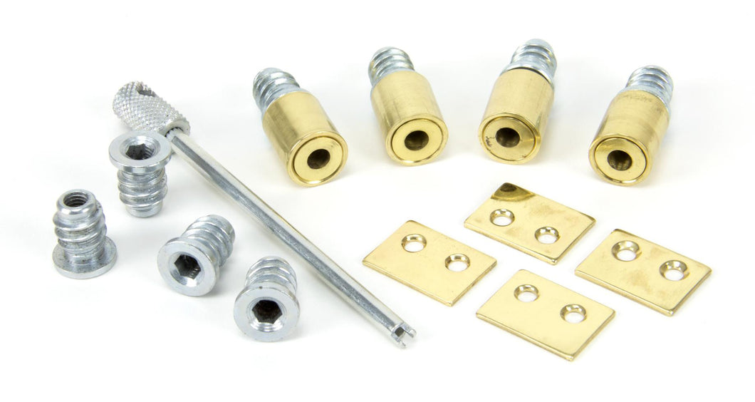 83941 Lacquered Brass Secure Stops (Pack of 4)