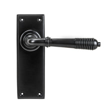 Load image into Gallery viewer, 83954 Aged Bronze Reeded Lever Latch Set
