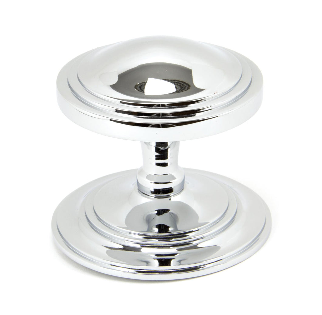 90073 Polished Chrome Art Deco Centre Door Knob