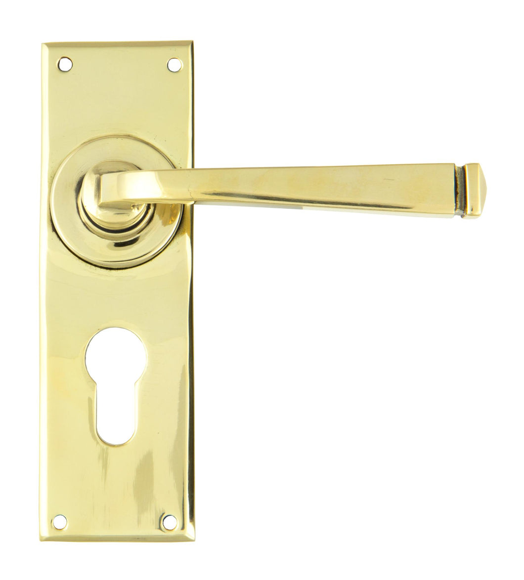 90370 Aged Brass Avon Lever Euro Lock Set
