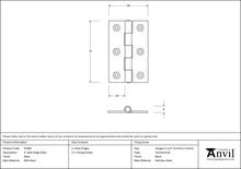 Load image into Gallery viewer, 91040 Black 3" Butt Hinge (pair)
